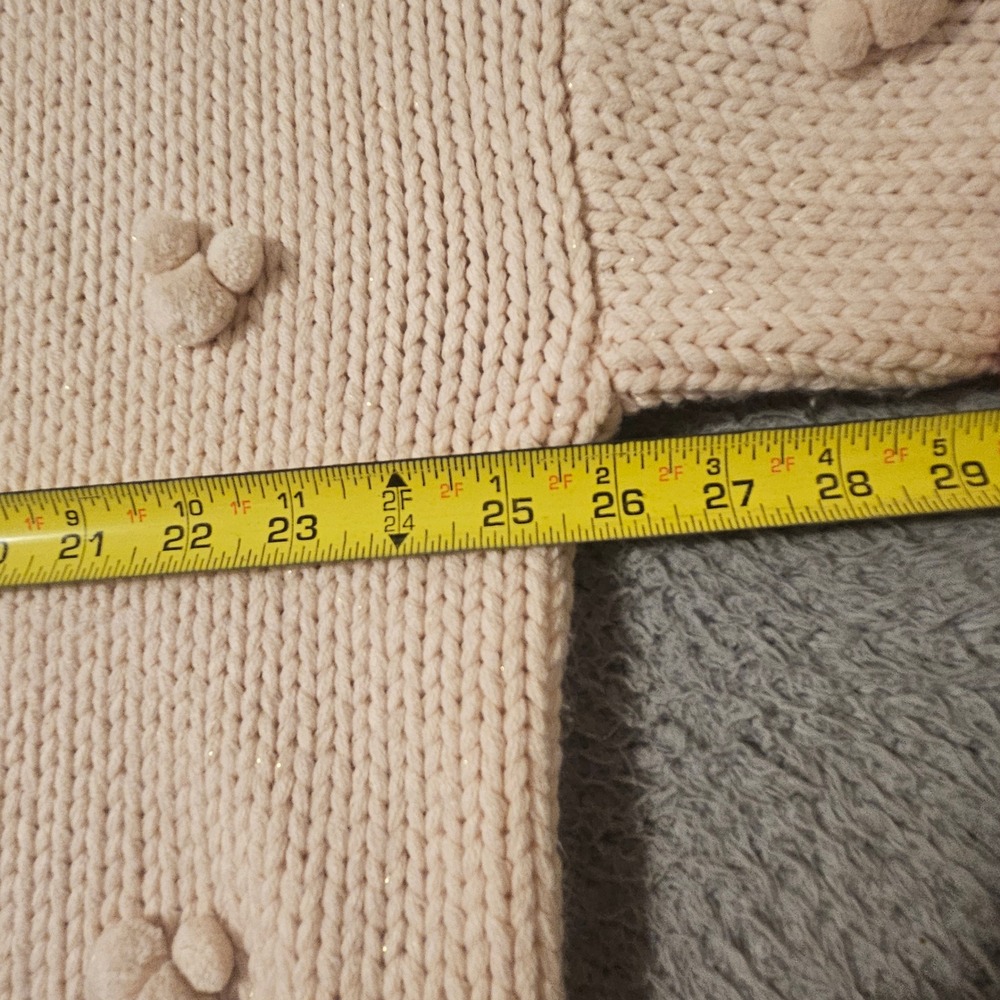 Disney Parks Mickey Mouse Pom Pom Shaker Knit Cardigan Pink Gold Women's Size XL - Picture 9 of 9